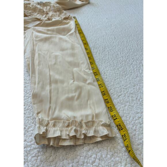Rose & Olive Blouse Women's Sz M Cream Long Sleeve Ruffles Boho Cottagecore NWT - Picture 4 of 9